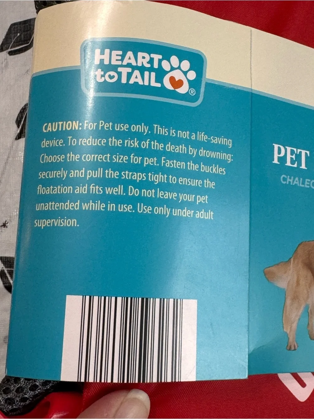 Heart to Tail Red Pet Flotation Aid - Large
